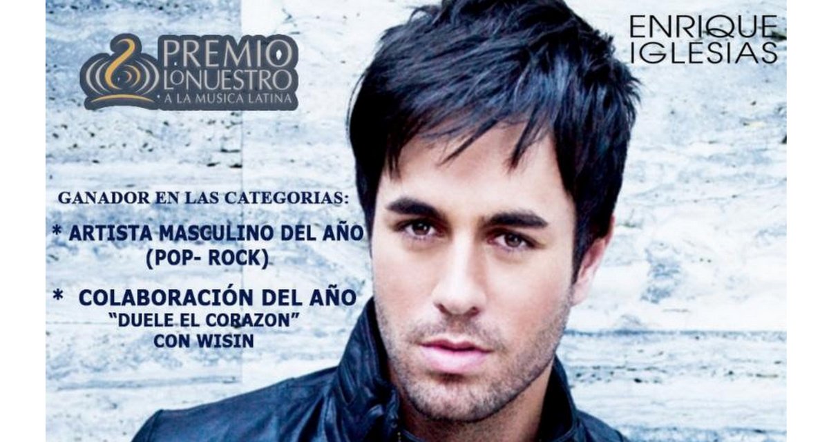 Enrique Iglesias ganador de dos ‘Premios lo Nuestro’