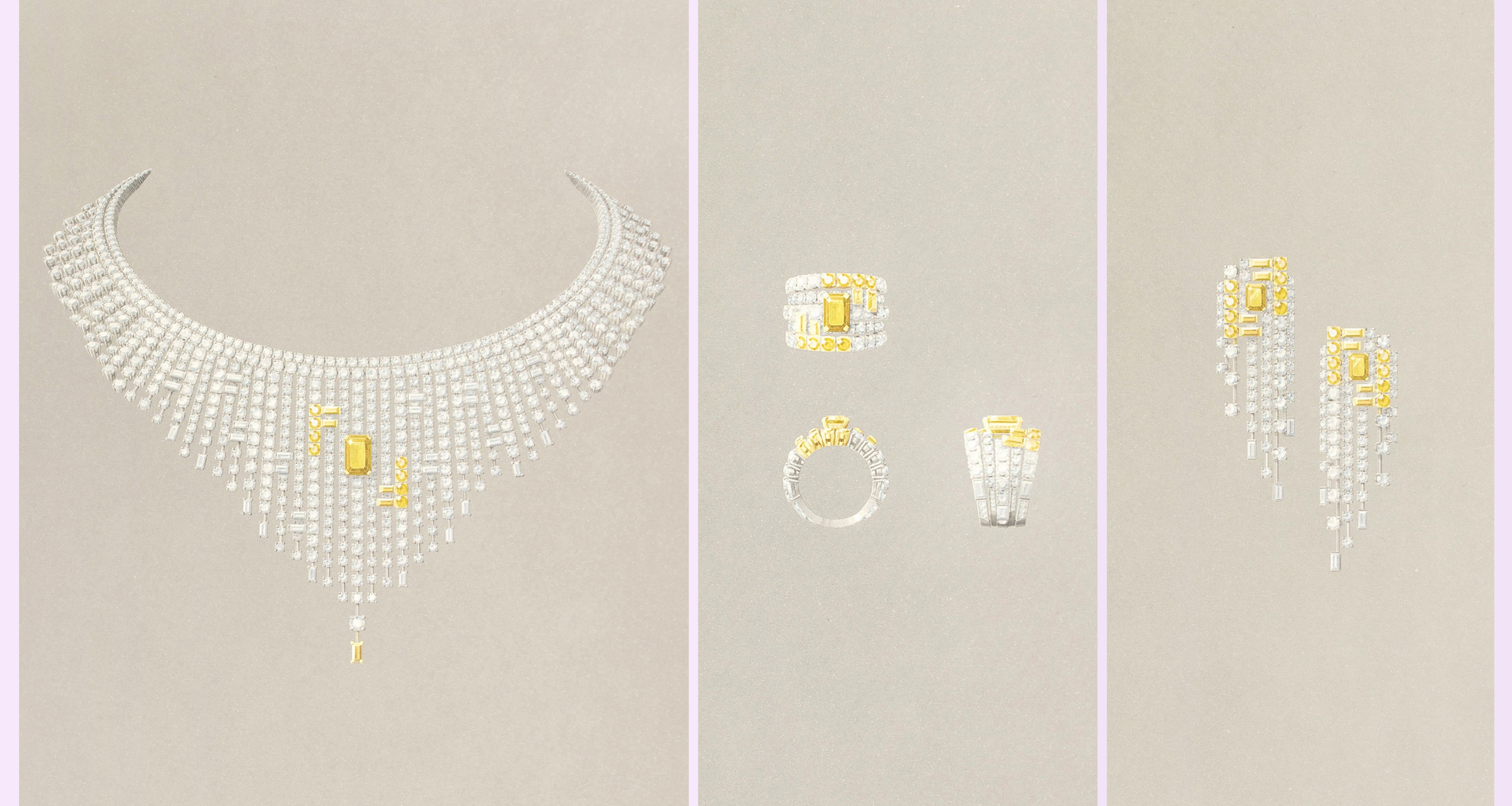 FENDI Flavus | A yellow and white diamond parure revealed on the Fendi Couture Autumn/Winter 2022 Runway