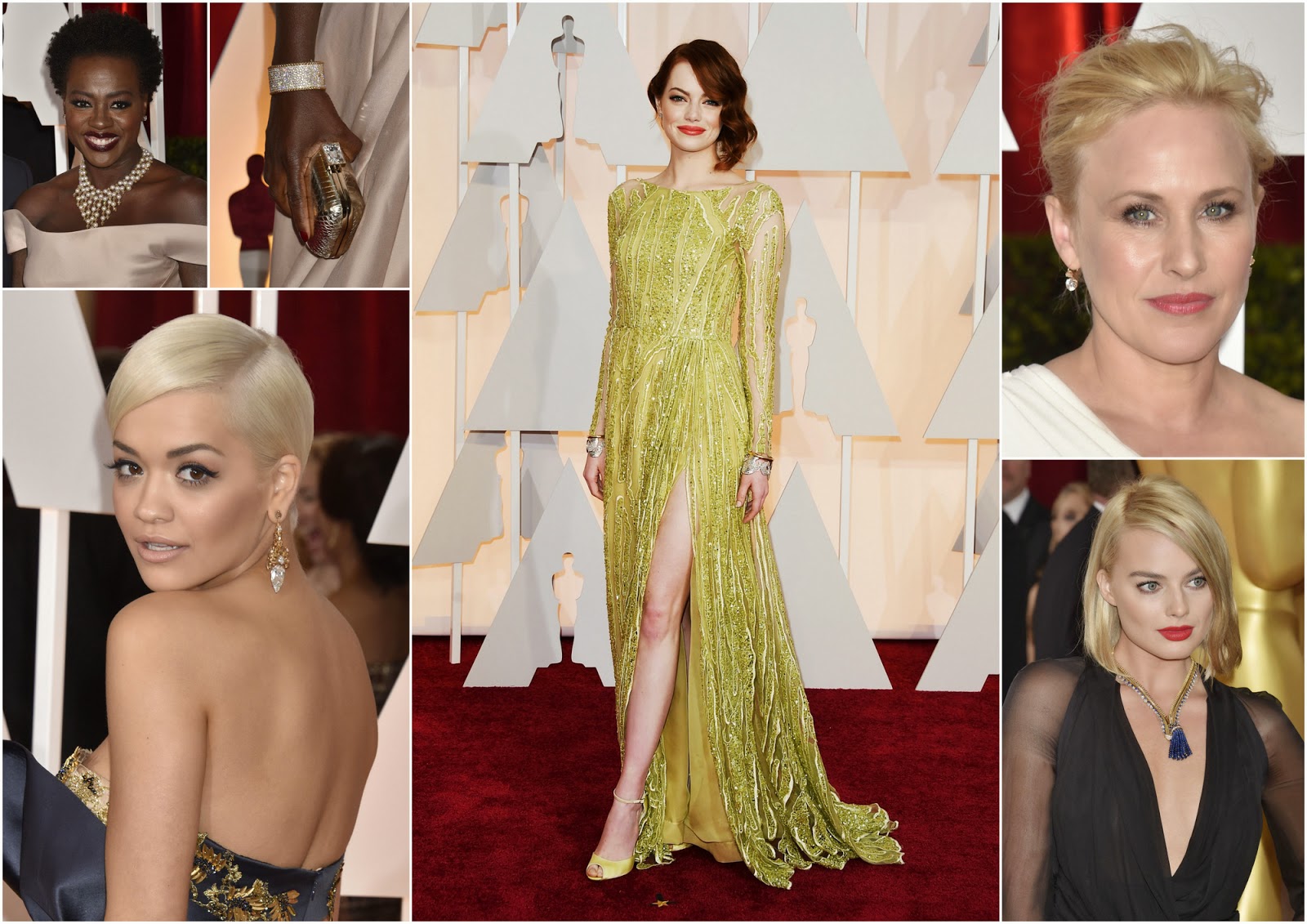 Celebrities that wore GOLD jewelry to the Academy Awards