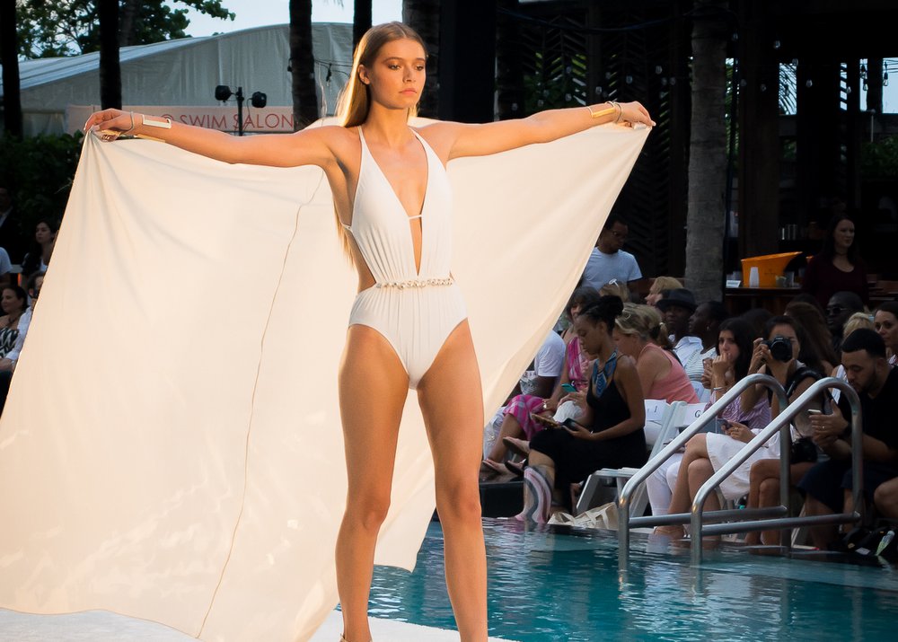 Gottex Swimwear struck the runway with bold black pieces at Miami Swim Week.