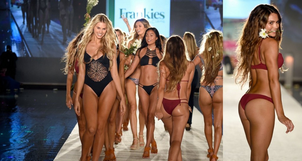 MIAMI BEACH, FL – JULY 15: Models walk the runway at the Frankie’s Bikinis 2017 Collection at SwimMiami – Runway at W South Beach on July 15, 2016 in Miami Beach, Florida. (Photo by Frazer Harrison/Getty Images for Frankie’s Bikinis).