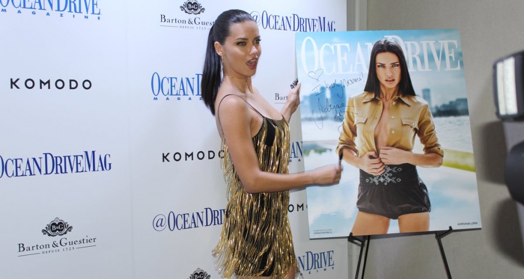 Adriana Lima Celebrates Her Cover of Ocean Drive Magazine’s March Issue at Komodo, Miami
