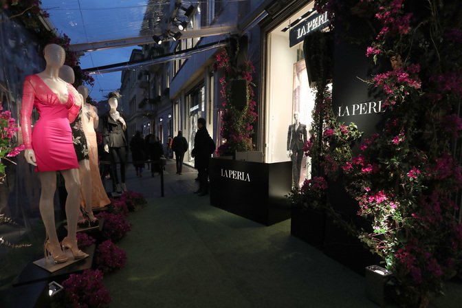 Celebrities Kendall Jenner, Liu Wen, Mariacarla Boscono at LA PERLA boutique opening in Milan