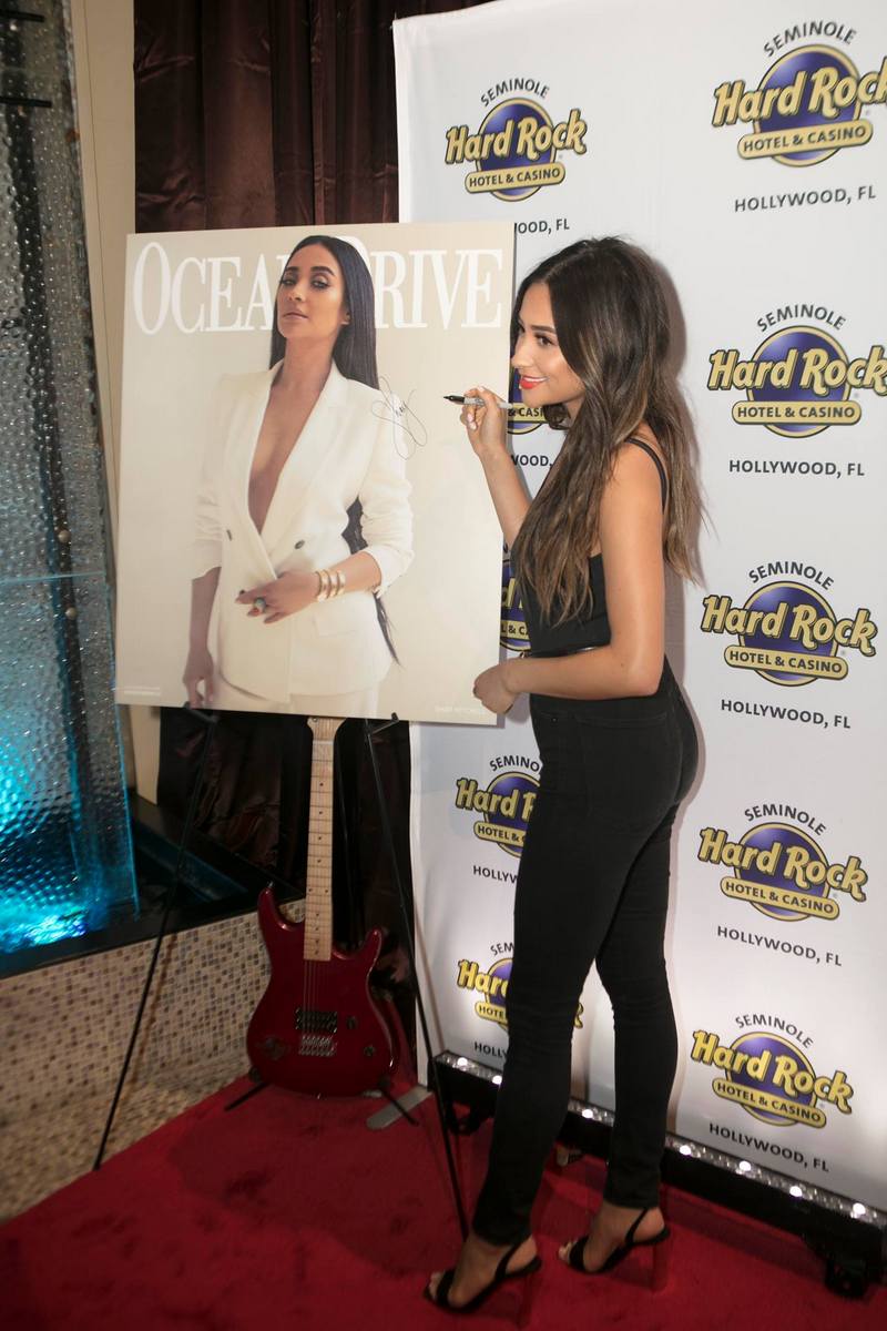Shay Mitchell of ‘Pretty Little Liars’, celebrates her cover of Ocean Drive Magazine looking smashing at Kuro at the Seminole Hard Rock Hotel & Casino